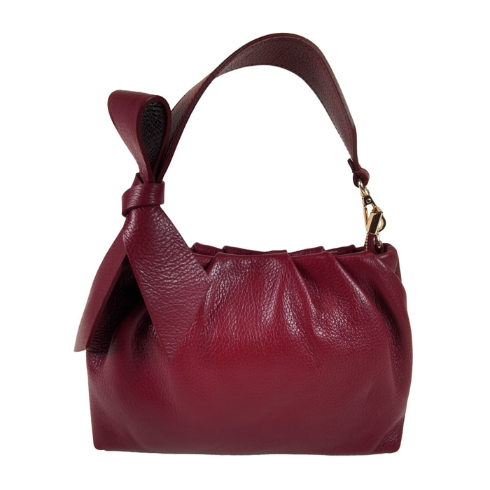 Borse Donna colore Bordeaux-in pelle Made in Italy 18x26x5cm