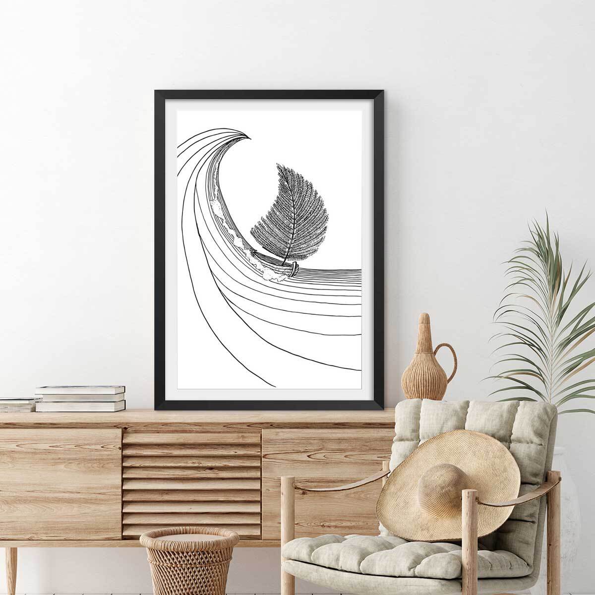 Poster voilier fougeres Affiche sous cadre noir