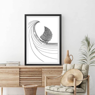 Poster voilier fougeres Affiche sous cadre noir