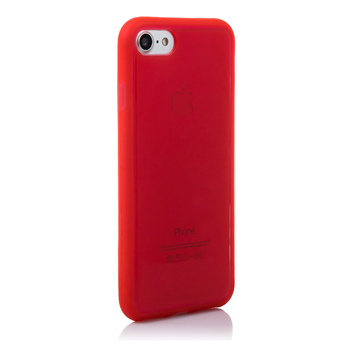 DAM CUSTODIA IN TPU TRASPARENTE CON COLORE IP7 / IPHONE 8 713 Cm. colore rosso