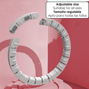 Aro de hula hoop T204 inteligente de fitness y musculación para la cintura. Para hombres y mujeres (40 a 80Kg). 3 secciones ajustables.