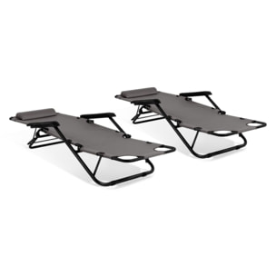 Fauteuils de jardin Relax double position - lot de 2