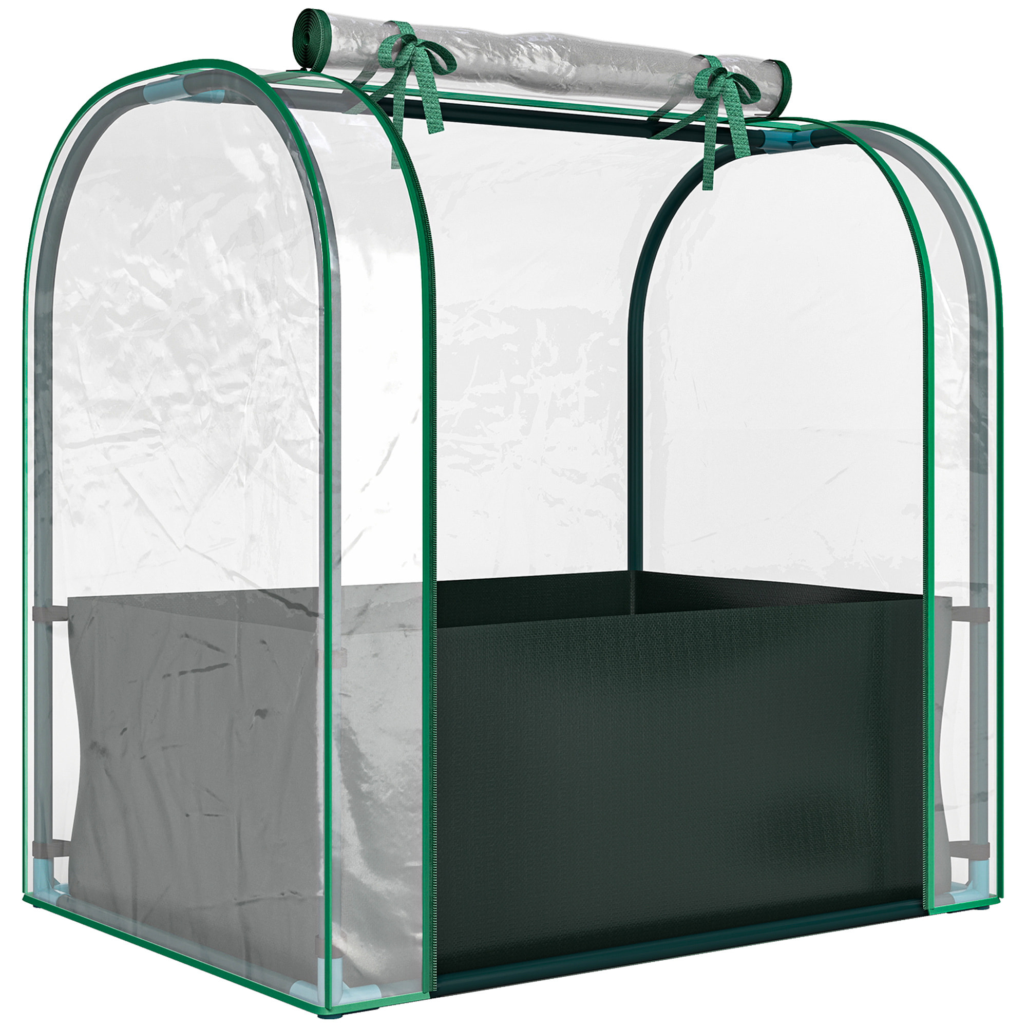 Mini serre de jardin jardinière métal - 68 x 50 x 70 cm - vert foncé