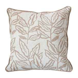 Coussin déhoussable en coton recyclé Chambray - Beige