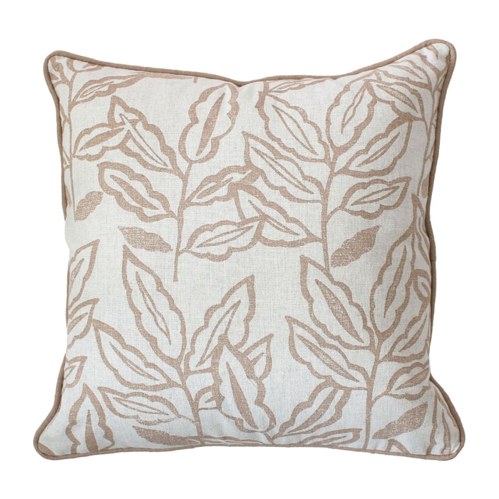 Coussin déhoussable en coton recyclé Chambray - Beige