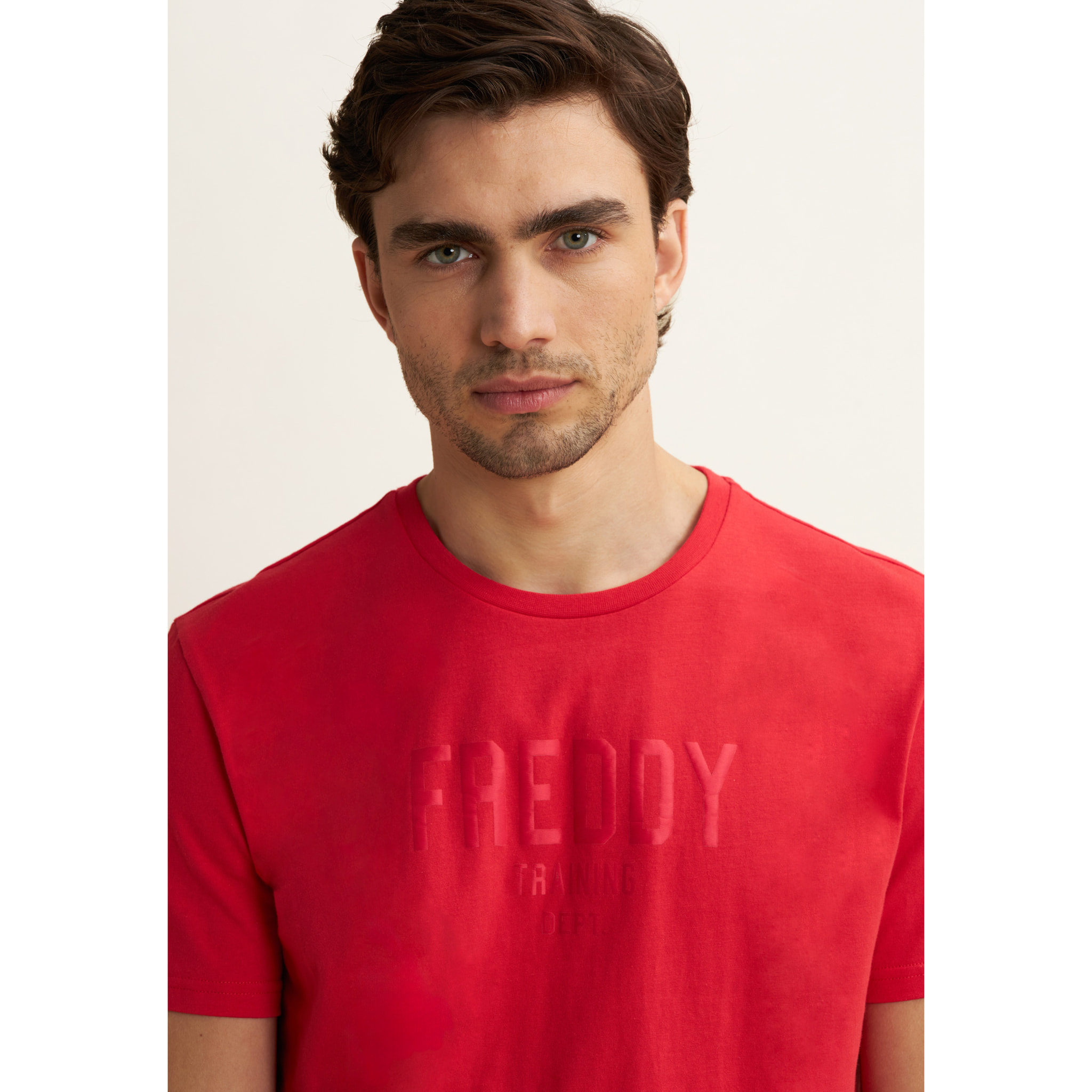 T-shirt in Cotone con Stampa frontale in tono colore