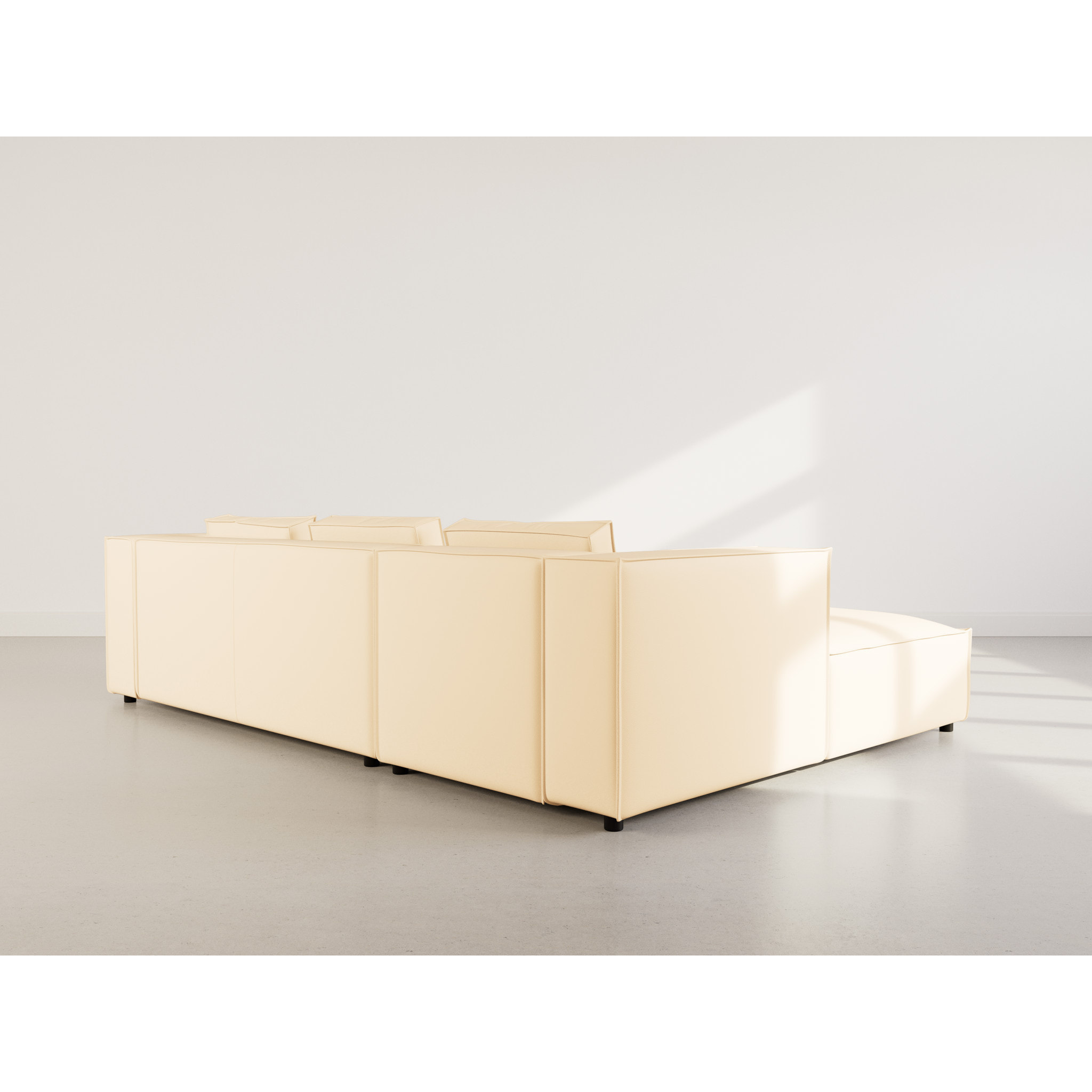 Stella - canapé d'angle gauche 4 places en simili - Beige