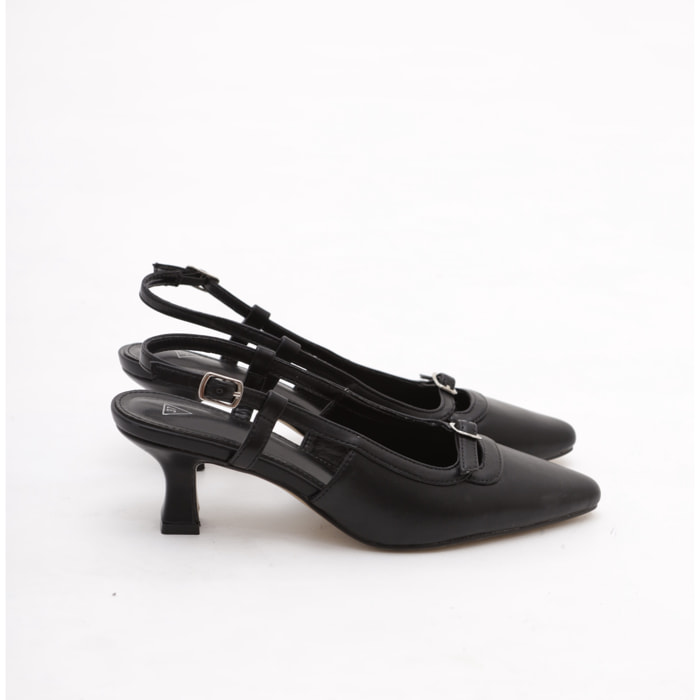 SLINGBACK BASSA CHOCOLA' NERO