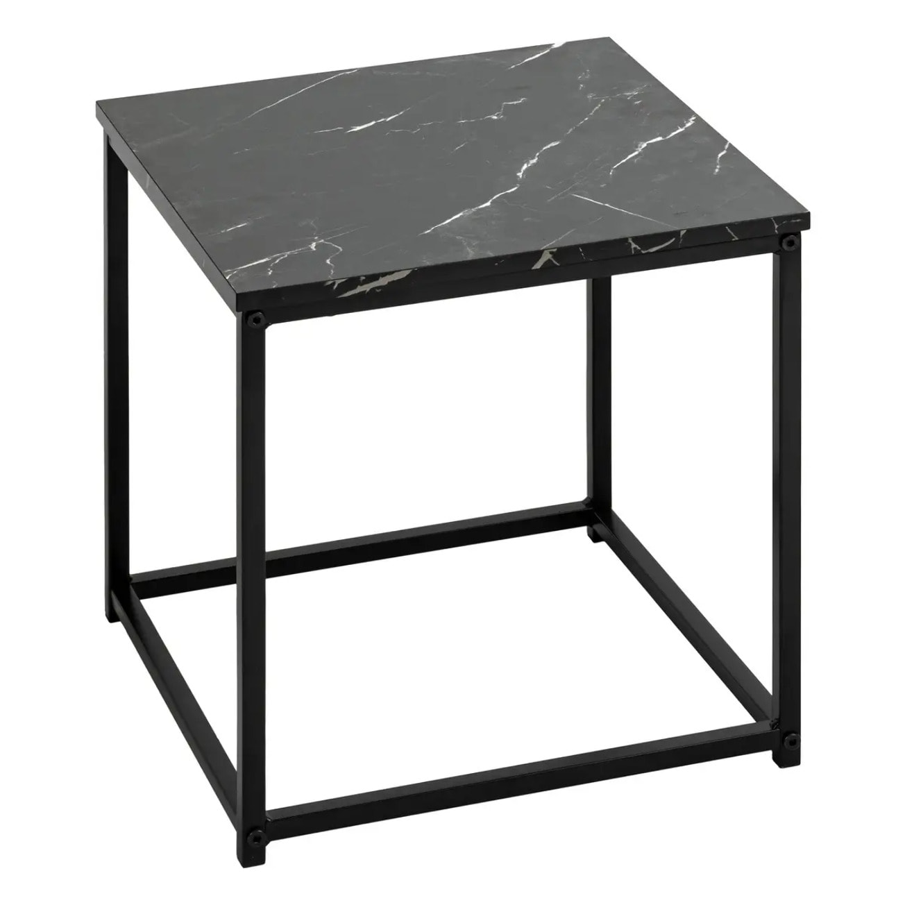 Lot de 2 tables basses Jones effet marbre noir L37/33cm