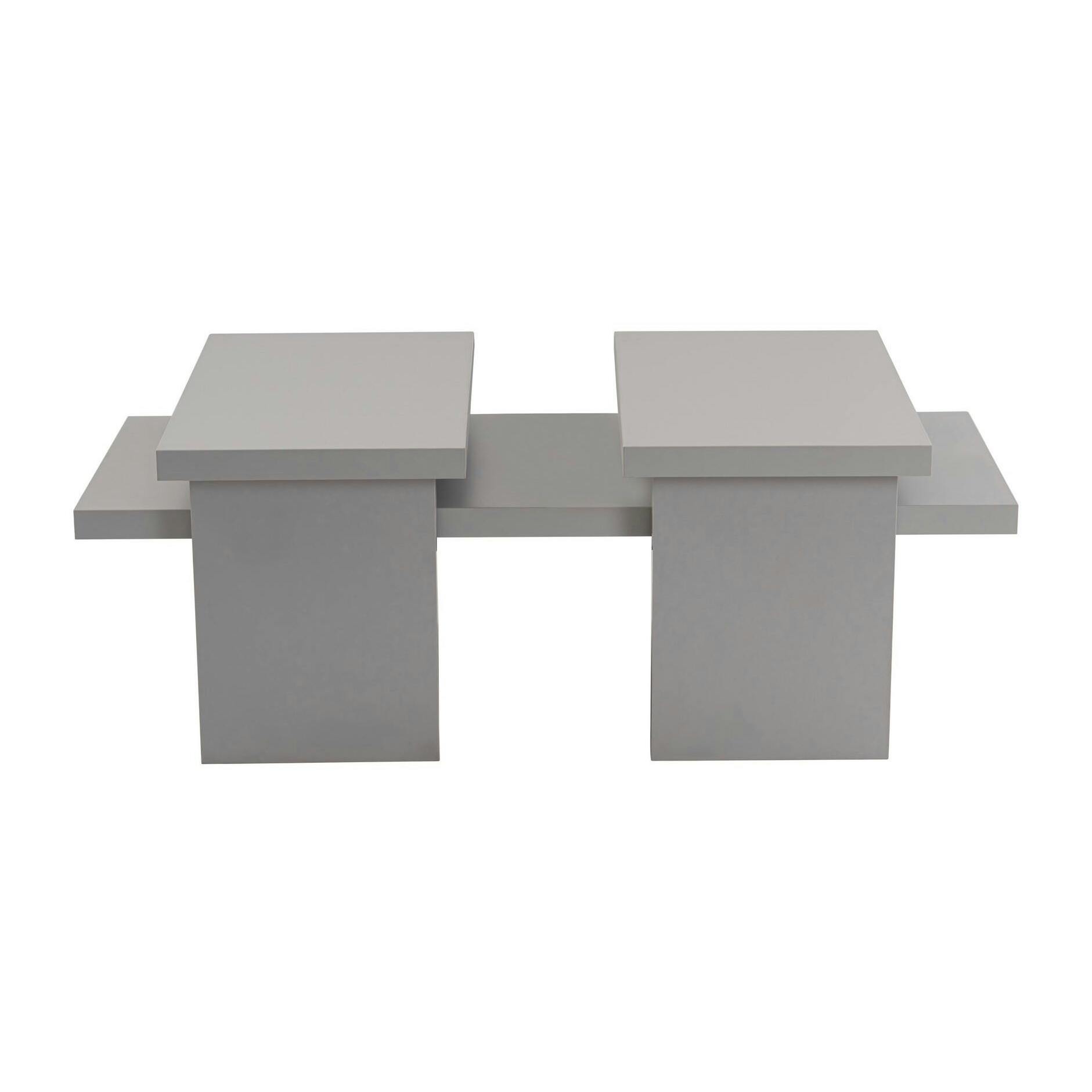 Table basse gigogne design – effet gris laqué (3 pièces) MARFA