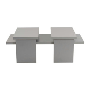 Table basse gigogne design – effet gris laqué (3 pièces) MARFA