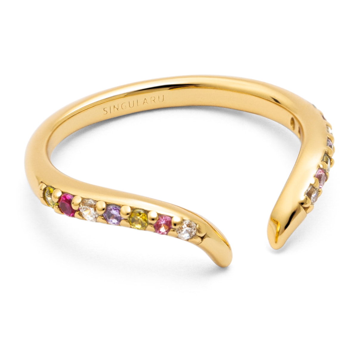 Anello Peak Scarlett Colors Argento Placcato Oro