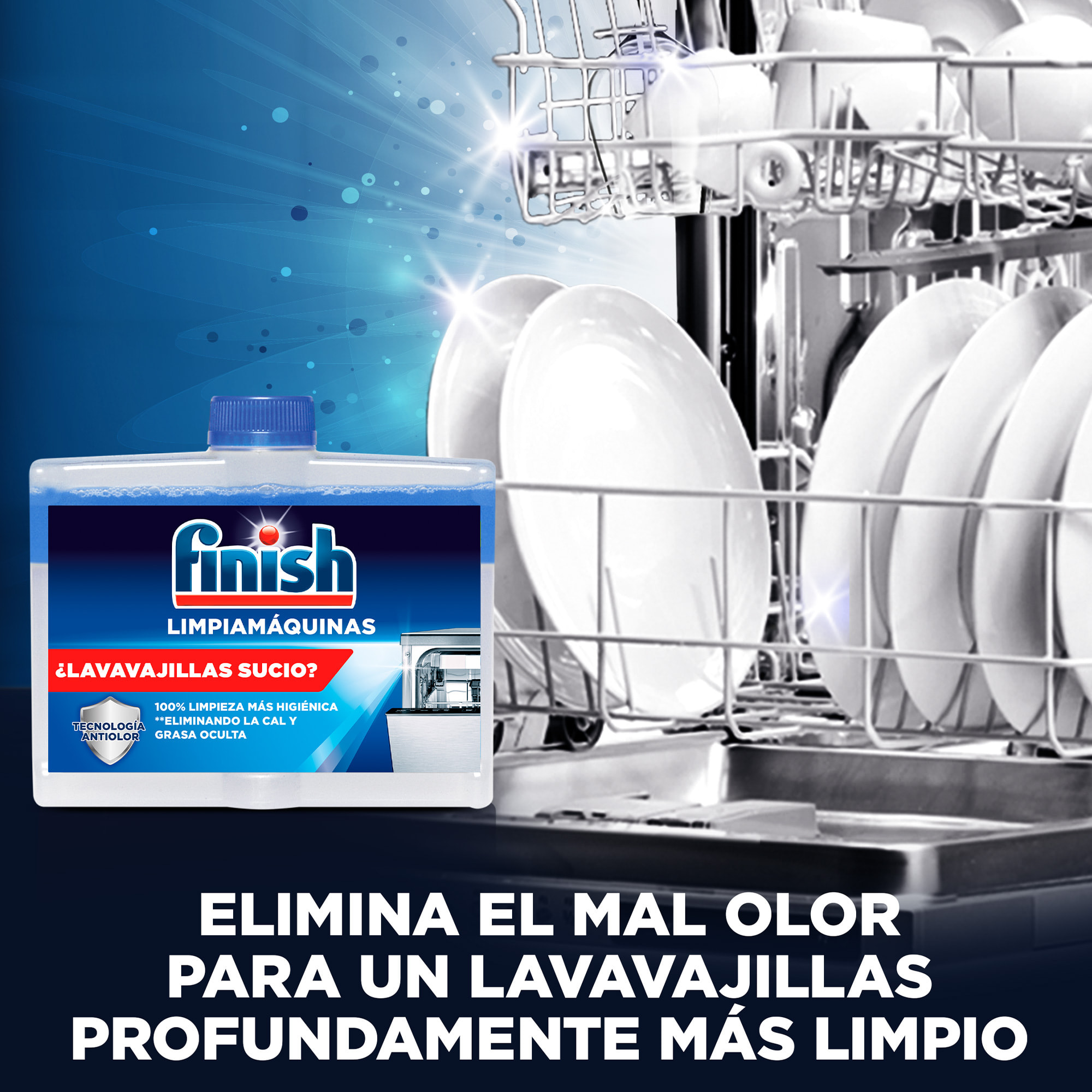 Finish Limpiamáquinas, limpieza profunda para el Lavavajillas Regular, pack de 2x250ml