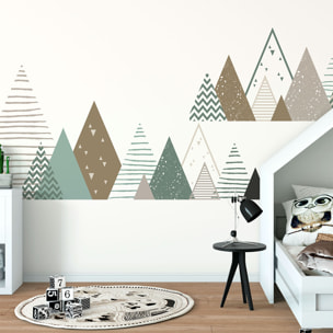 Stickers muraux enfants - Décoration chambre bébé - Autocollant Sticker mural géant enfant montagnes scandinaves TINAKA