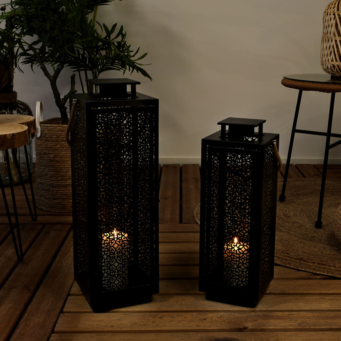 Lanterne Metal Ajoure Noir