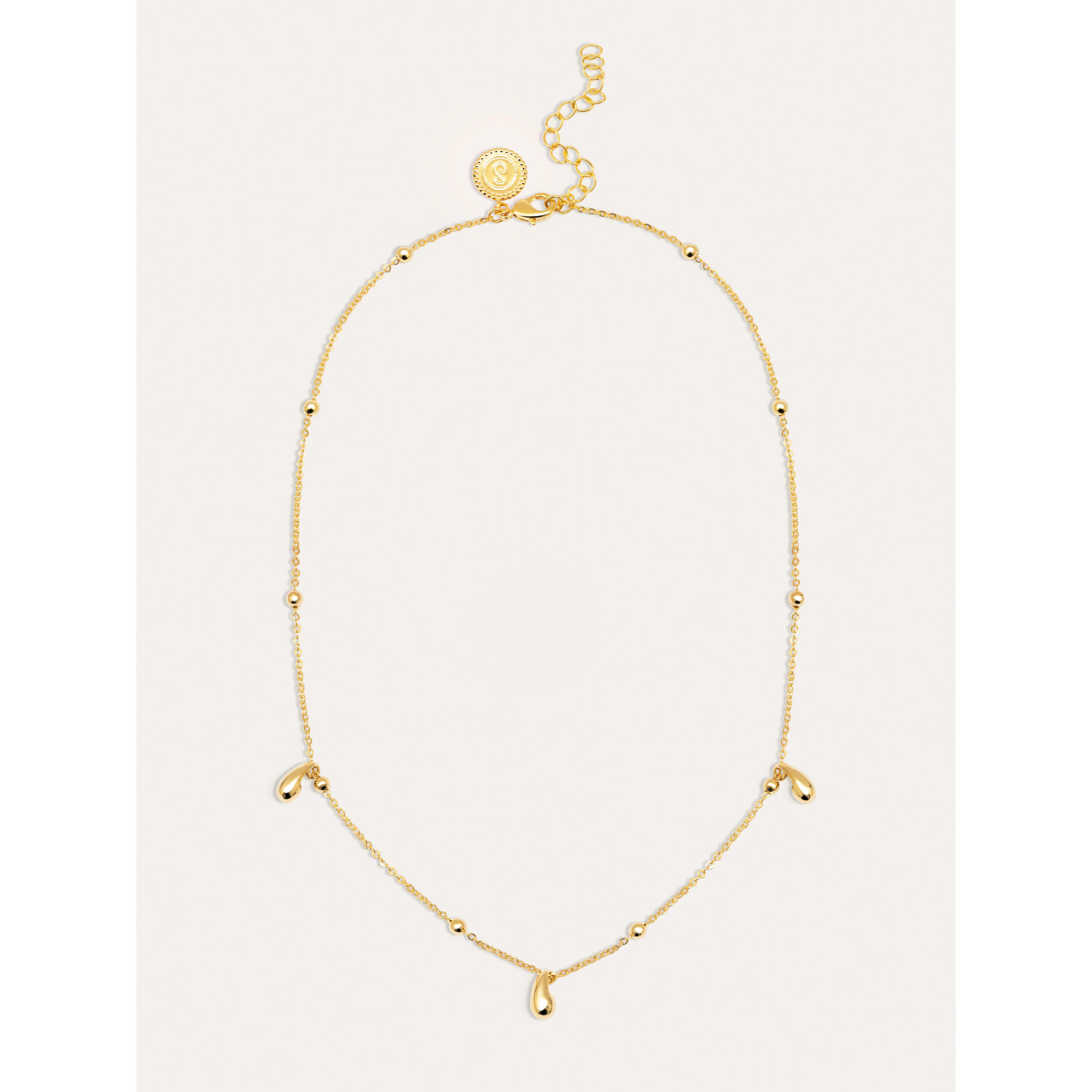 Collar Gotas y Dots Baño Oro
