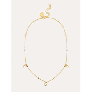 Collar Gotas y Dots Baño Oro