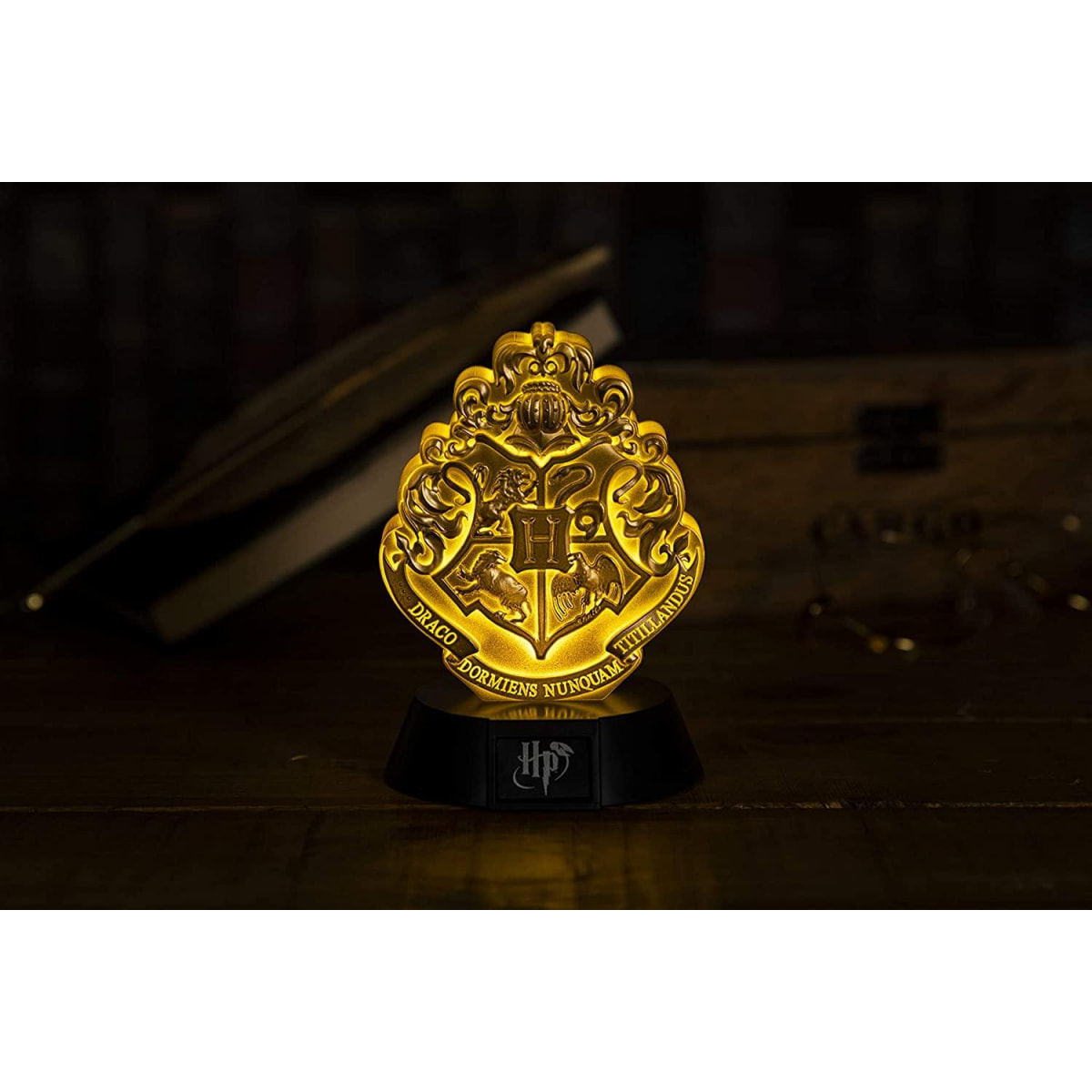 Harry Potter Mini Lampada con Stemma Hogwarts Oro 11 cm Paladone