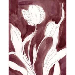 Papier peint tulipes aquarelle terracotta et beige floral élégant Intissé