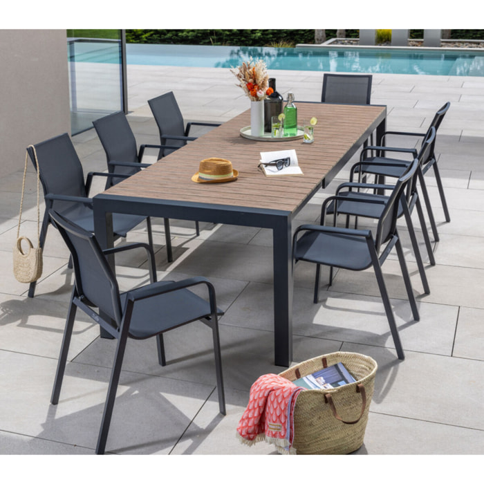 Ensemble table et chaises de jardin  - anthracite - MIMIZAN