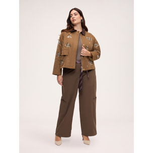 Fiorella Rubino - Pantaloni Cargo con cintura - Marrone