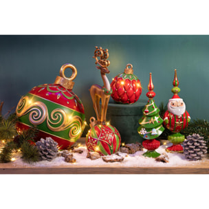 Albero natale artificiale Puntale - Pezzi 1 - Colore Rosso - 10,7x33,6Hx10,4cm - Bianchi Dino