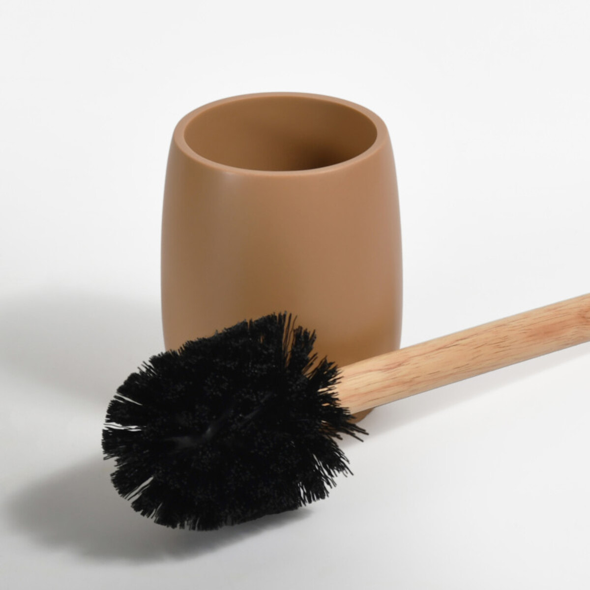 Brosse wc avec support Polyrésine & bois SVEN cappuccino Spirella