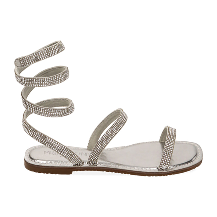 Sandali argento con strass