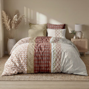 Parure housse de couette 240x220 cm imprimée orientale + 2 taies 100% Coton - RIADI