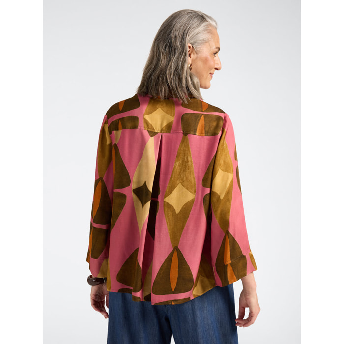 Elena Mirò - Camicia ampia in viscosa stampata - Rosa
