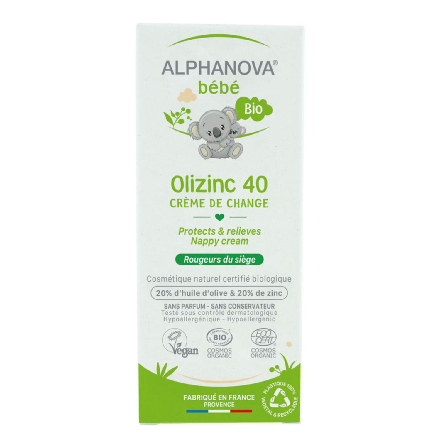 Bébé Olizinc 40  - Crème de Change Bio - Rougeurs du Siège 50G