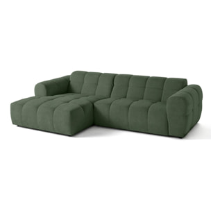 Ray - canapé d'angle gauche - 4 places - en tissu texturé - Vert