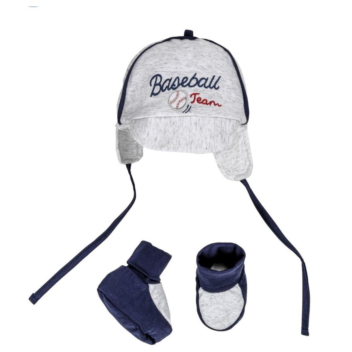 Ellepi Set Cappellino e Scarpine Baseball Team 3-6m Lui Ellepi Grigio