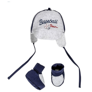 Ellepi Set Cappellino e Scarpine Baseball Team 3-6m Lui Ellepi Grigio