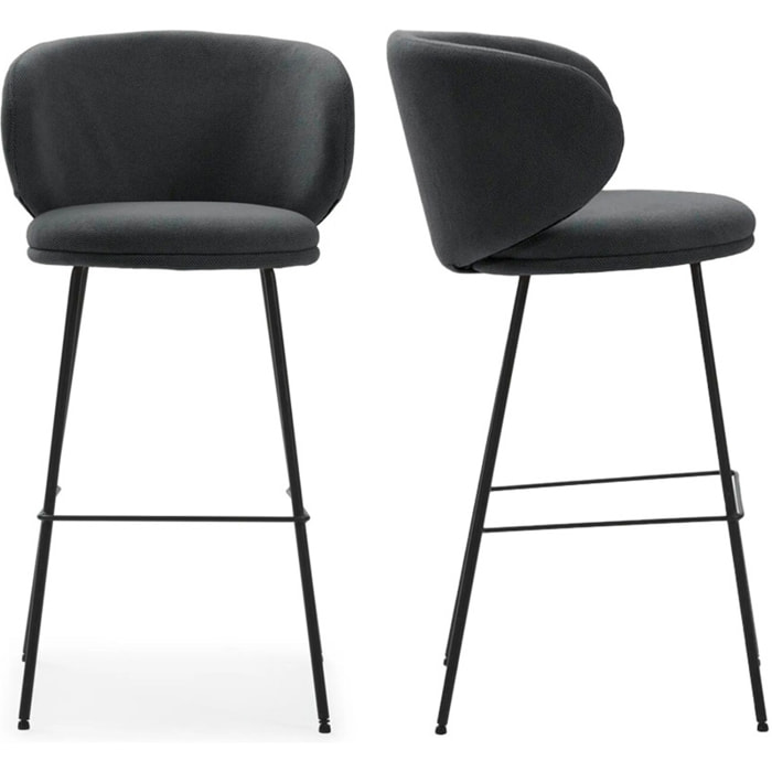 Lot de 2 tabourets en tissu - COCOON