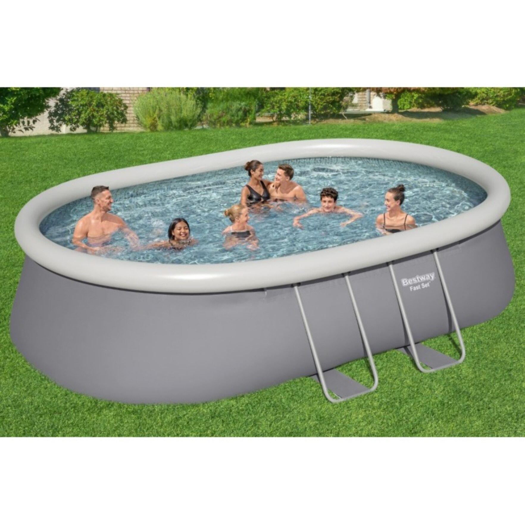 Bestway Piscine autoportante Ovale Fast Set 549 x 366 x 122 cm - Filtration incluse