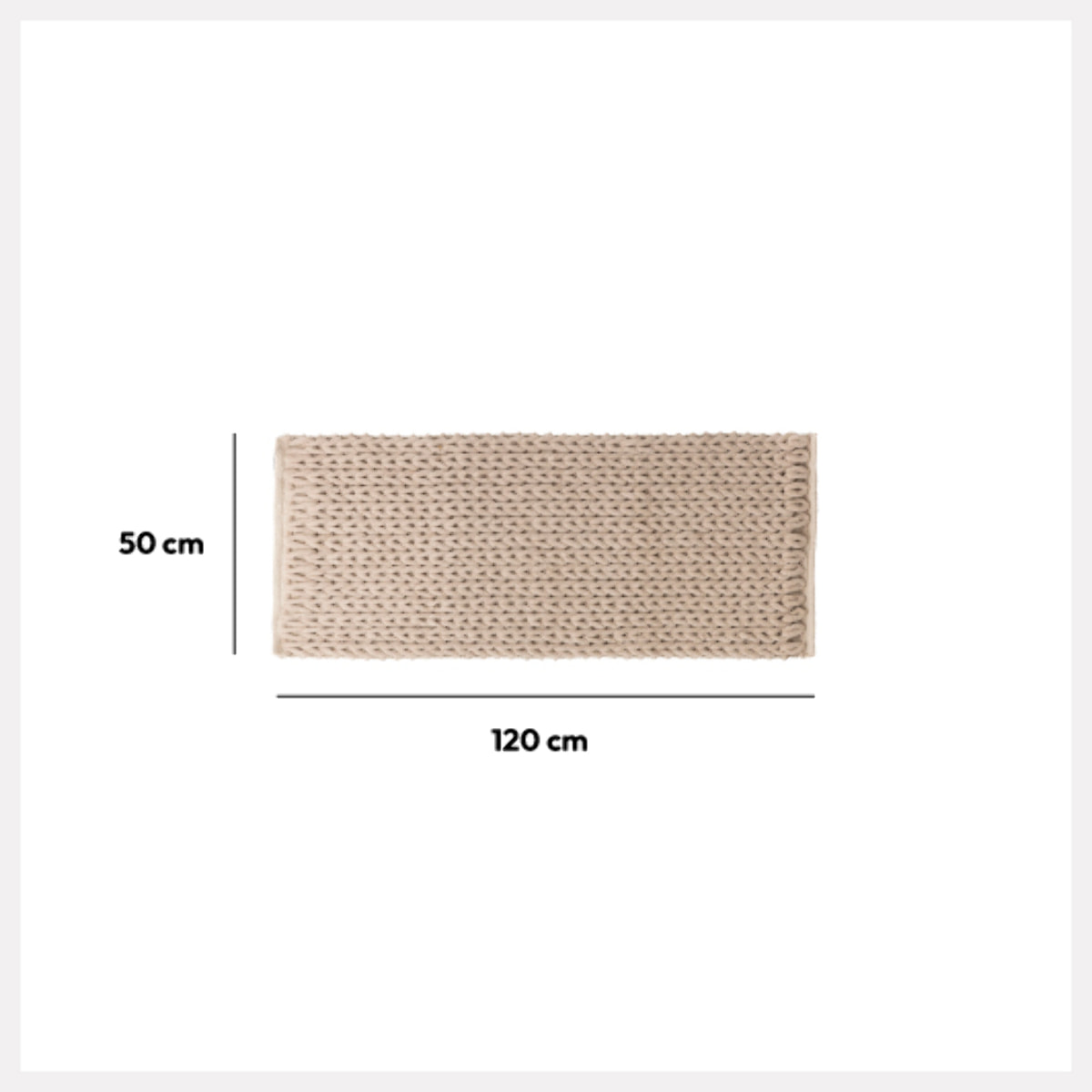 Tapis de bain 50x120cm "Colorama" beige naturel