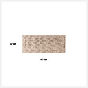 Tapis de bain 50x120cm "Colorama" beige naturel