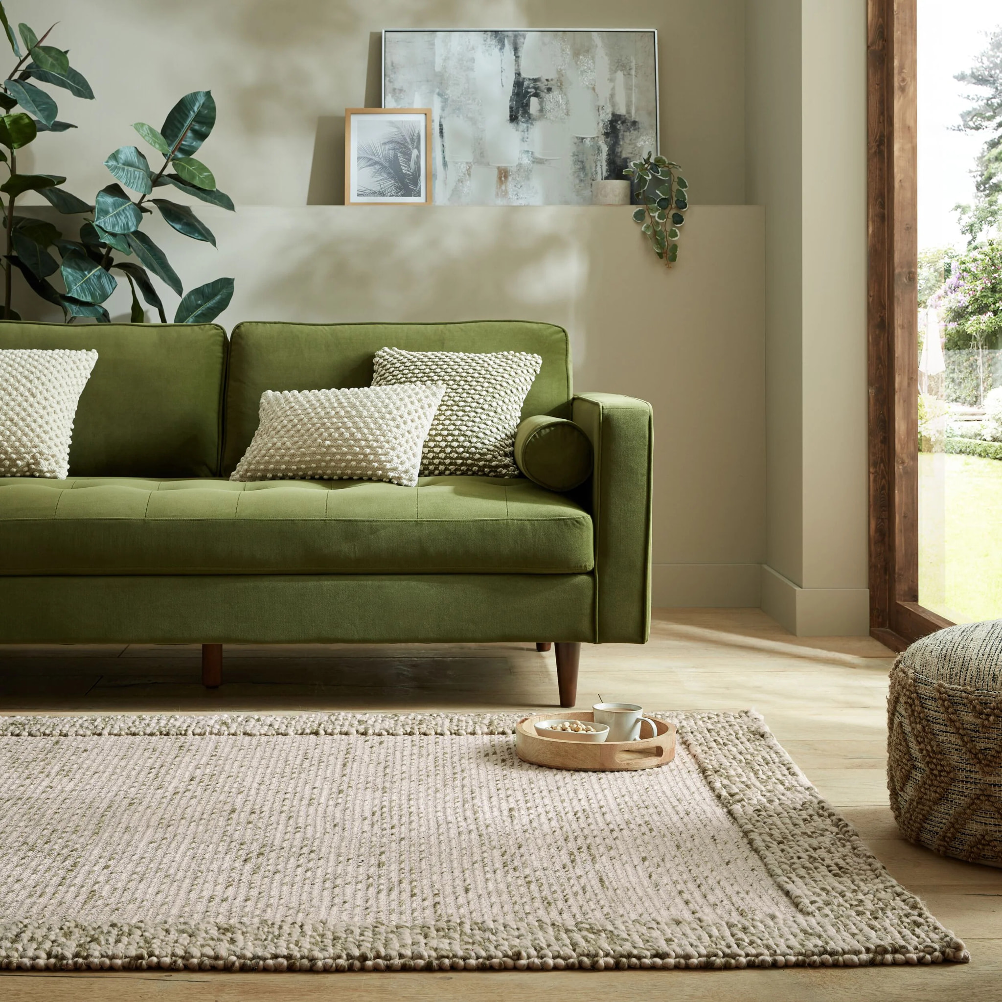 Tapis en laine à bordure BOBBLE