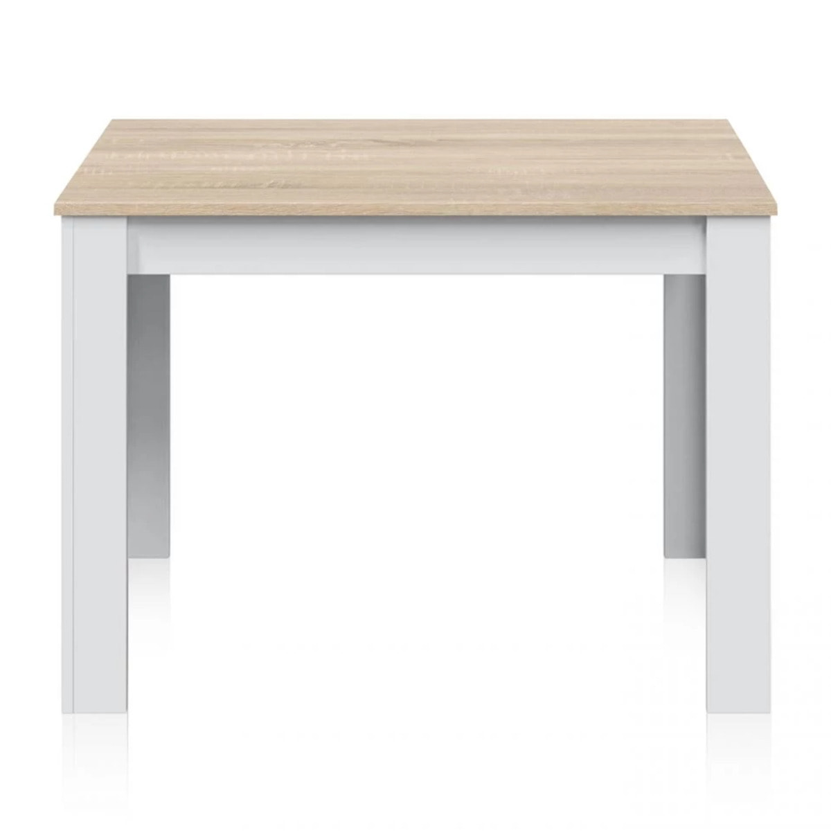 Mesa de comedor Cloe Blanco Artik (Blanco Mate) - Roble Canadian
