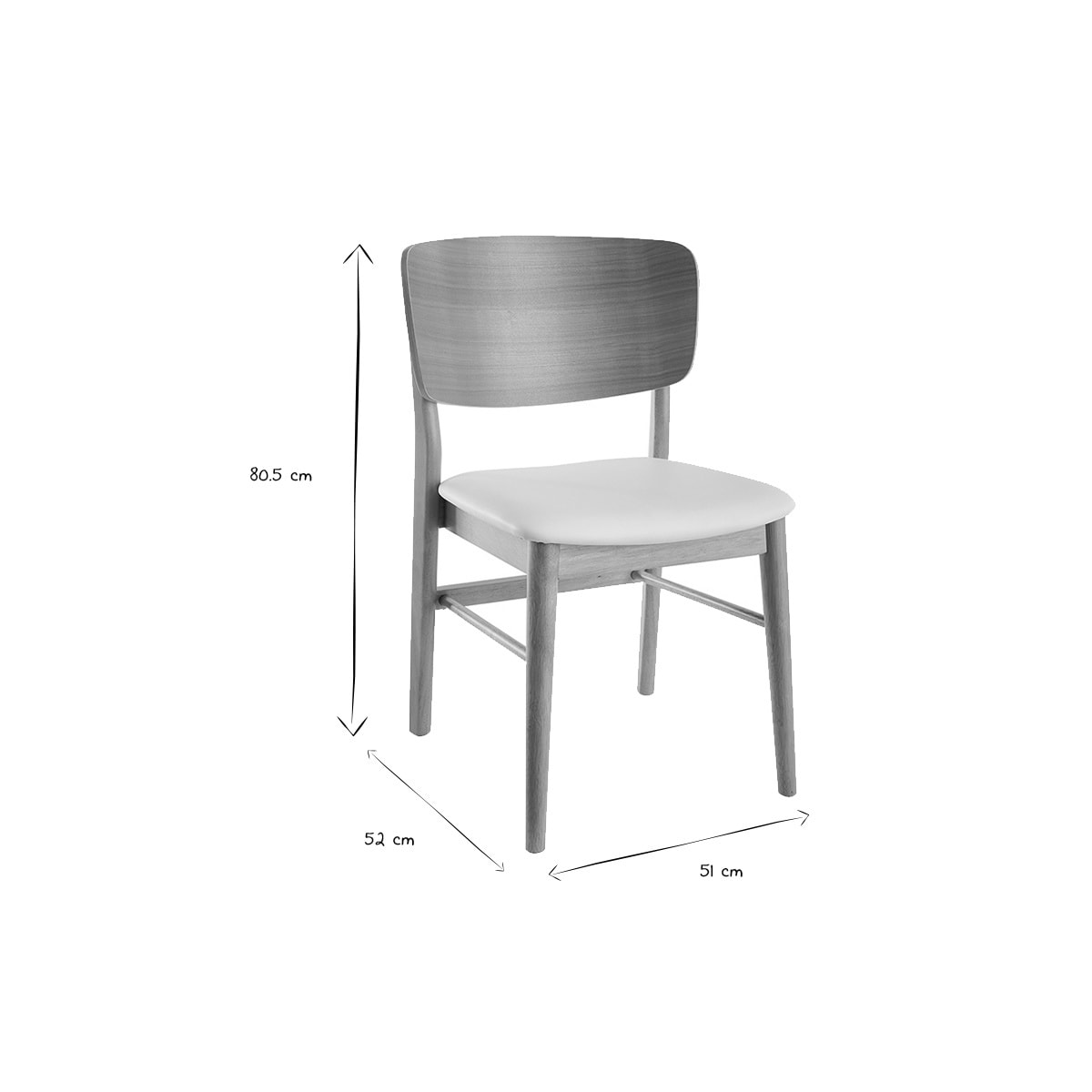 Chaises scandinaves en bois clair et blanc (lot de 2) SHELDON