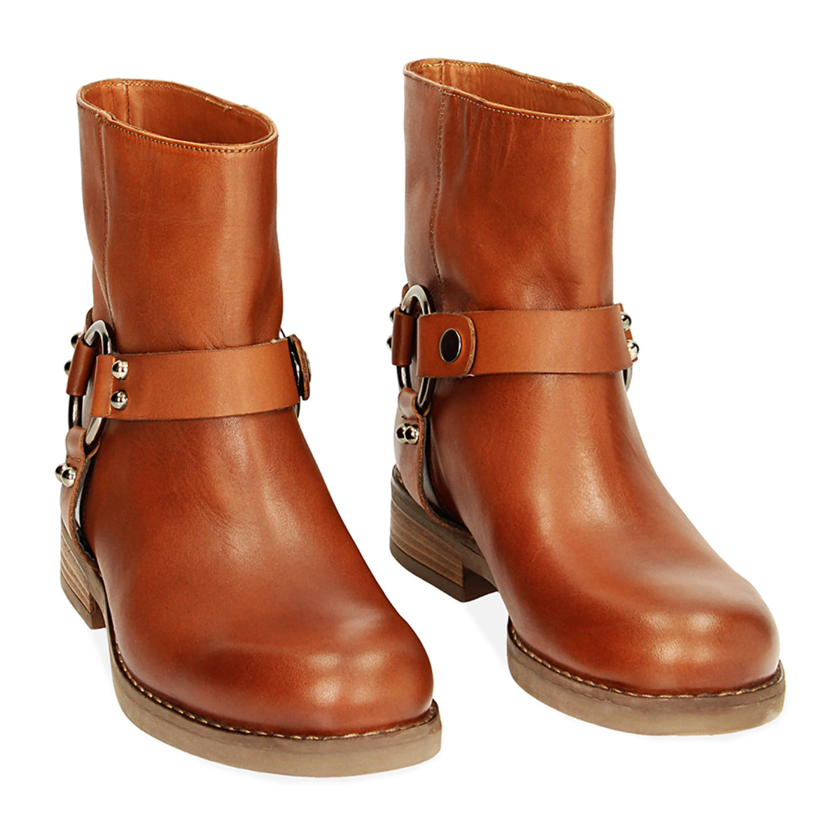 Biker cognac in pelle