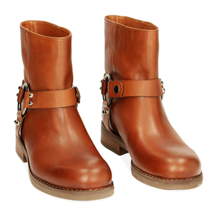 Biker cognac in pelle