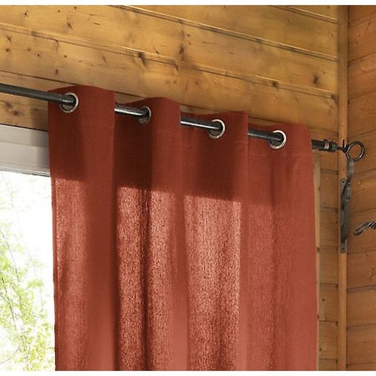 Rideau uni 100% coton Paon