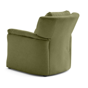 Bastille - fauteuil en tissu velours relief - Vert