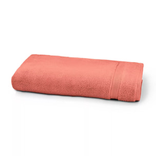 Drap de douche pur coton 550 g/m² uni rose Elea corail