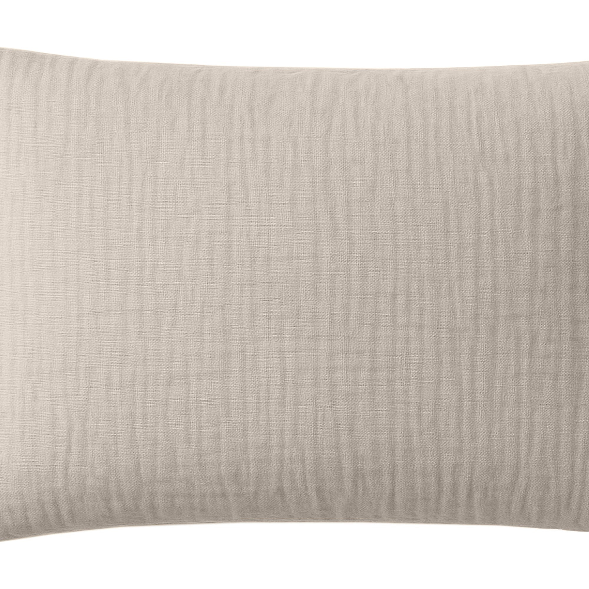 Paire de Taies d'oreiller gaze de coton lavé ecru naturel