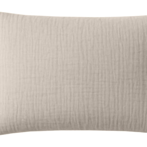 Paire de Taies d'oreiller gaze de coton lavé ecru naturel