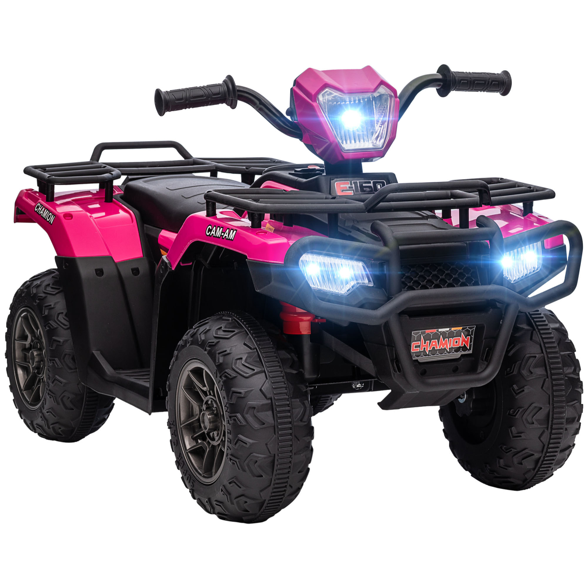 Quad électrique enfant 12V 2 moteurs vitesse 2-4Km/h effets lumineux sonores rose