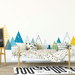 Stickers muraux enfants - Décoration chambre bébé - Autocollant Sticker mural géant enfant montagnes scandinaves BENZKA